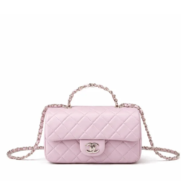 Chanel Flap Bag Top Handle Light Pink Gold Hardware Main image