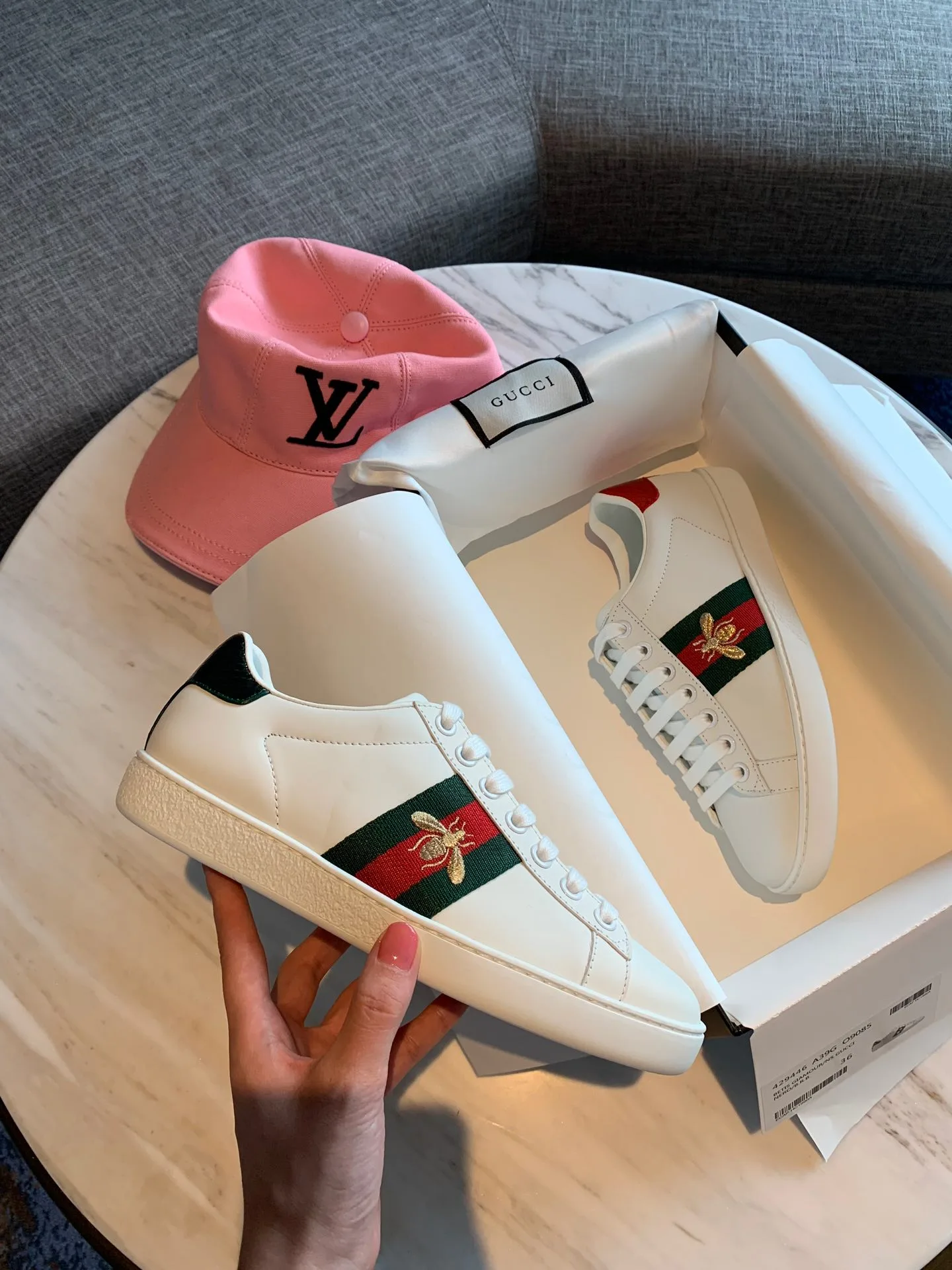 Gucci Ace Embroidered Sneaker Bee White Secondary image