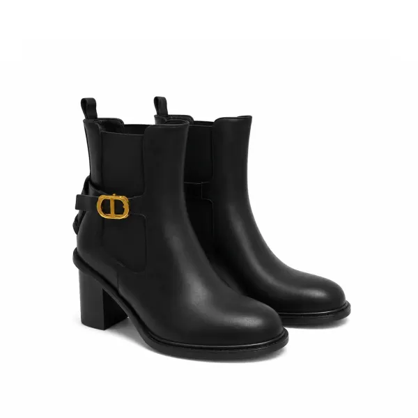 Dior 30 Montaigne Heeled Ankle Boot Black Supple Calfskin Kci950Vso S900