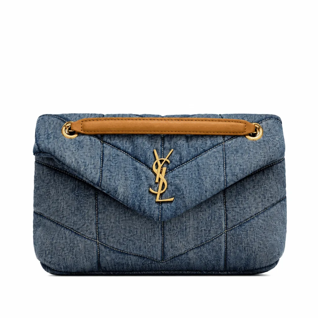 Saint Laurent Puffer Medium In Suede And Denim 30Cm 5774752Pt674575 Main image