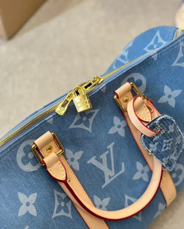 Louis Vuitton Keepall Bandouliere Denim Blue 40Cm M24315
