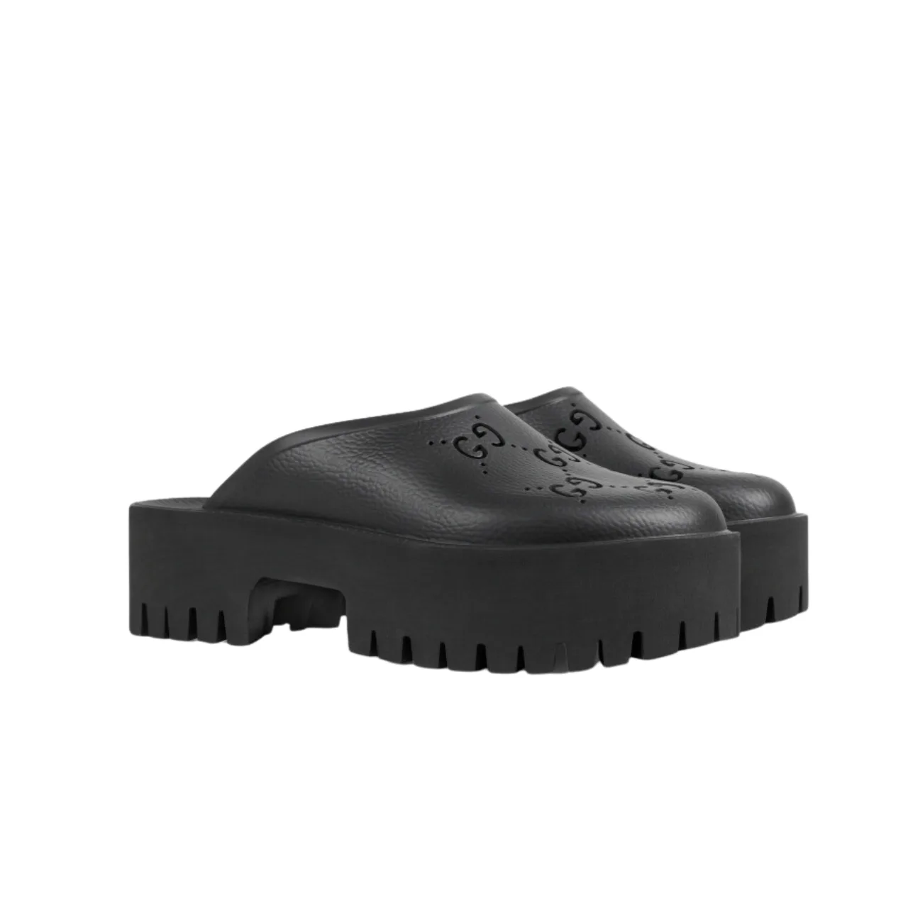 Gucci Men’S Slip On Sandal Black Gg Rubber 655517 Jfb00 1000 Main image