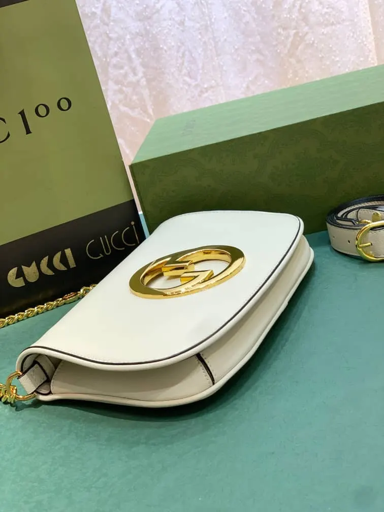 Gucci Blondie Shoulder Bag White Leather 28Cm 699268 Uxx0G 9022 Secondary image