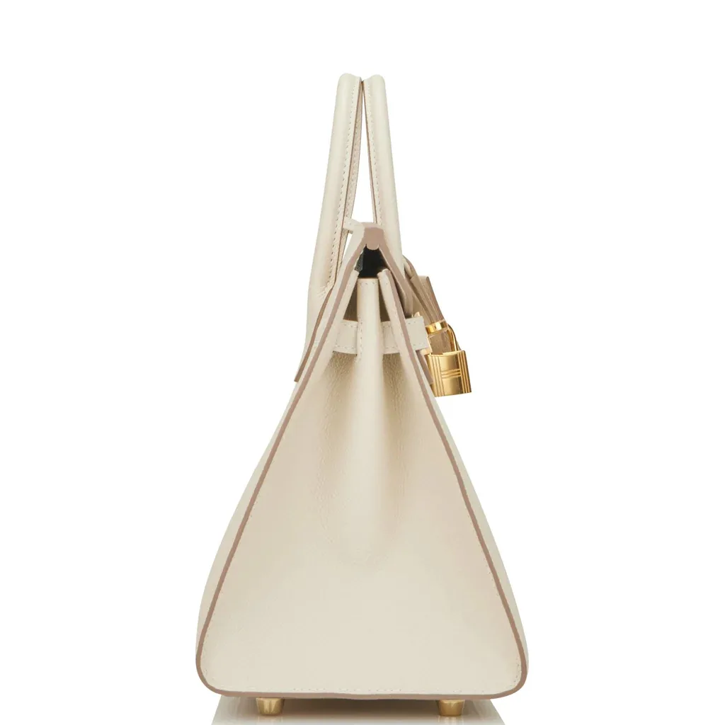 H Birkin Sellier 25 Craie Epsom Gold Hardware