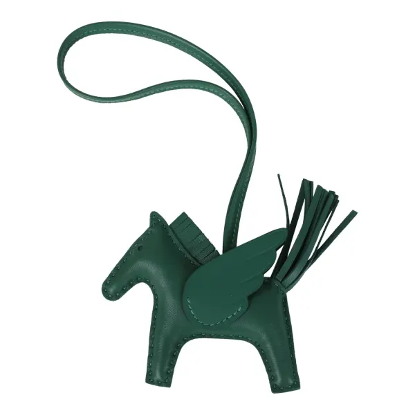 Hermes Pegase Rodeo Bag Charm PM Vert Moyen Milo Lambskin