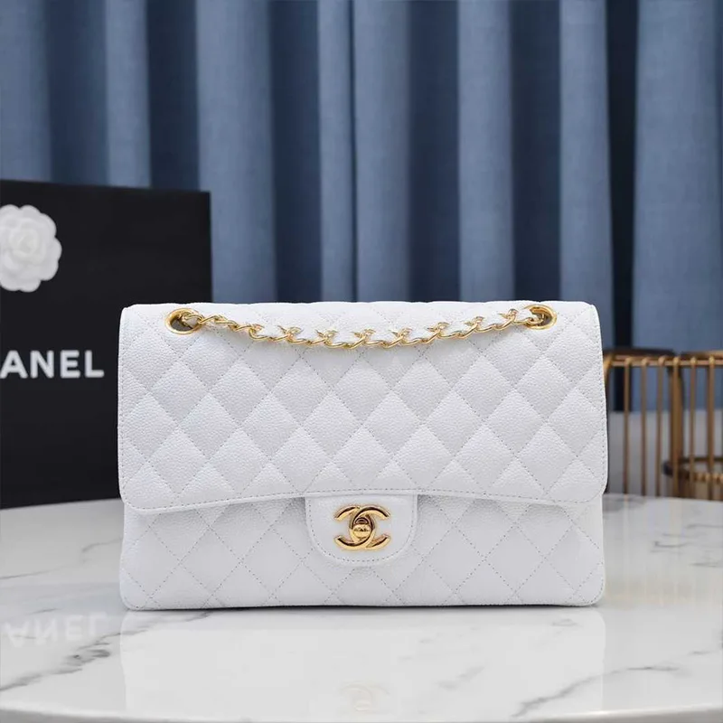 Chanel Classic Flap Medium Caviar Quilted Snow White Gold Hardware 25Cm Secondary image