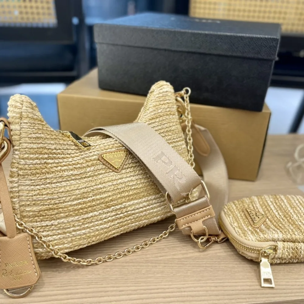 Prada Re-Edition 2005 Raffia Bag Tan 1Bh2042A2Tf0018Vv9L Secondary image