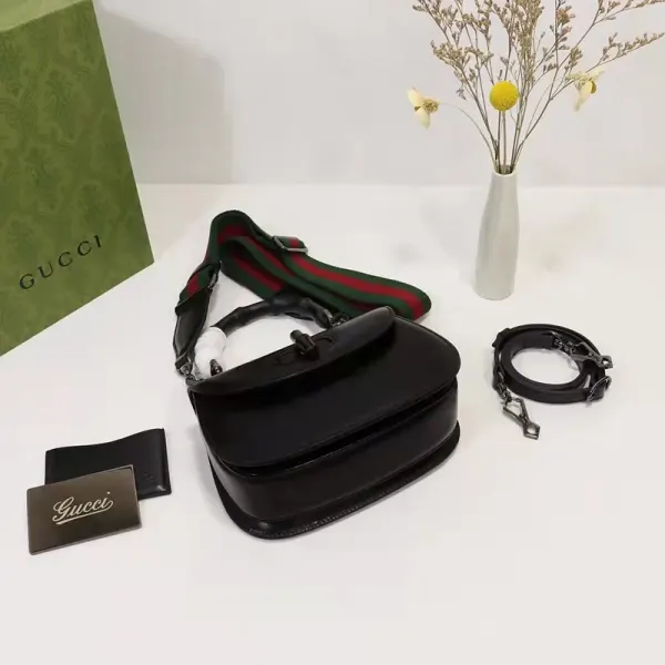 Gucci Bamboo 1947 Small Top Handle Bag In Black