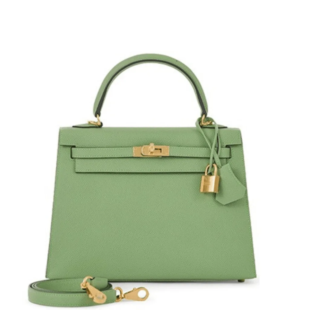 hermes Kelly Sellier 28 Vert Jade Epsom Gold Hardware Main image