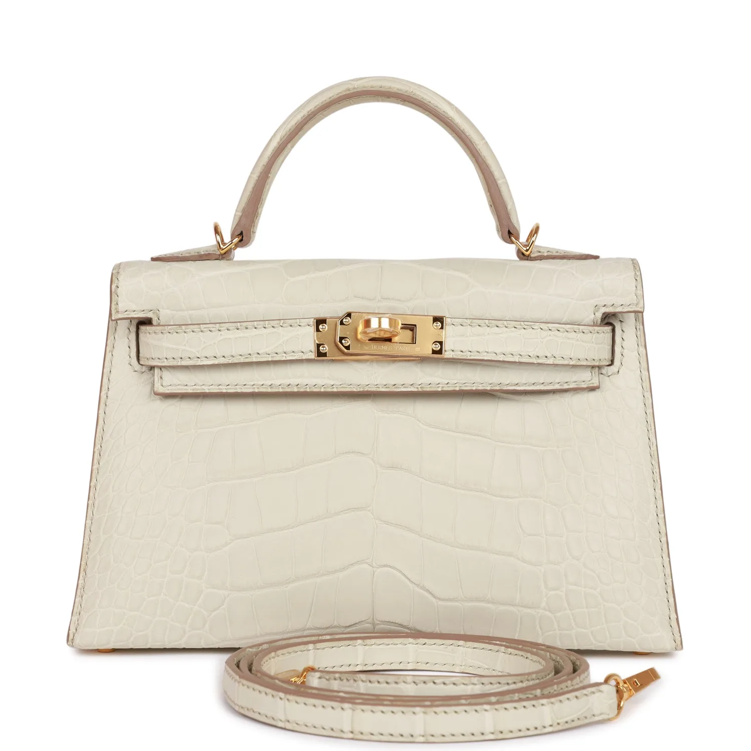 H Kelly Sellier 20Cm Beton Matte Alligator Gold Hardware Main image