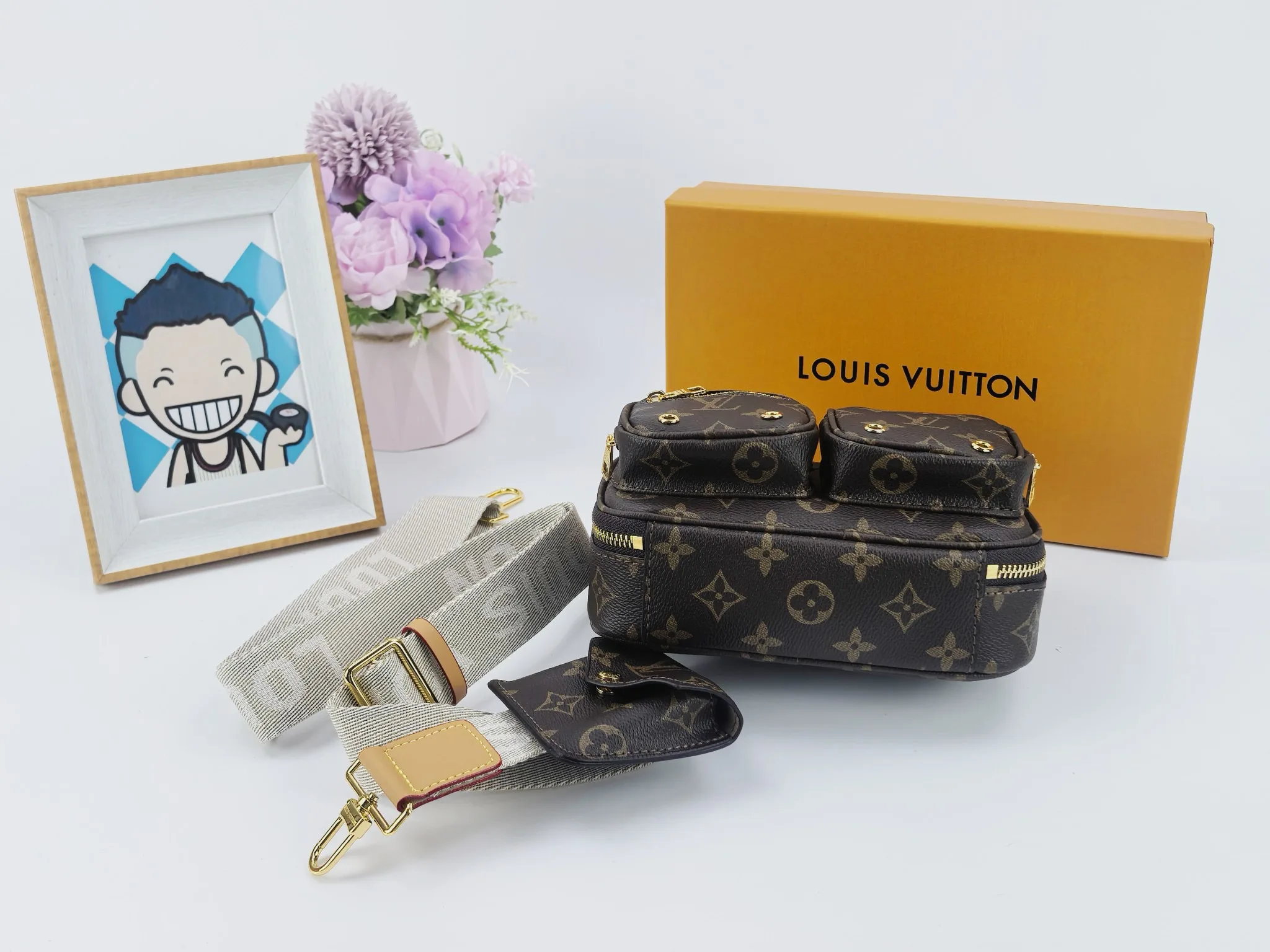Louis Vuitton Utility Crossbody Bag Brown 18Cm