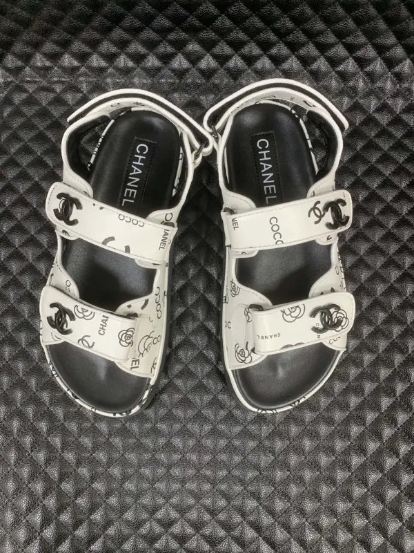Chanel Dad Slingback Sandals 23P Camelia Cc Logo