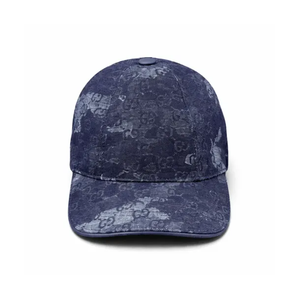 Gucci denim baseball hat with Web