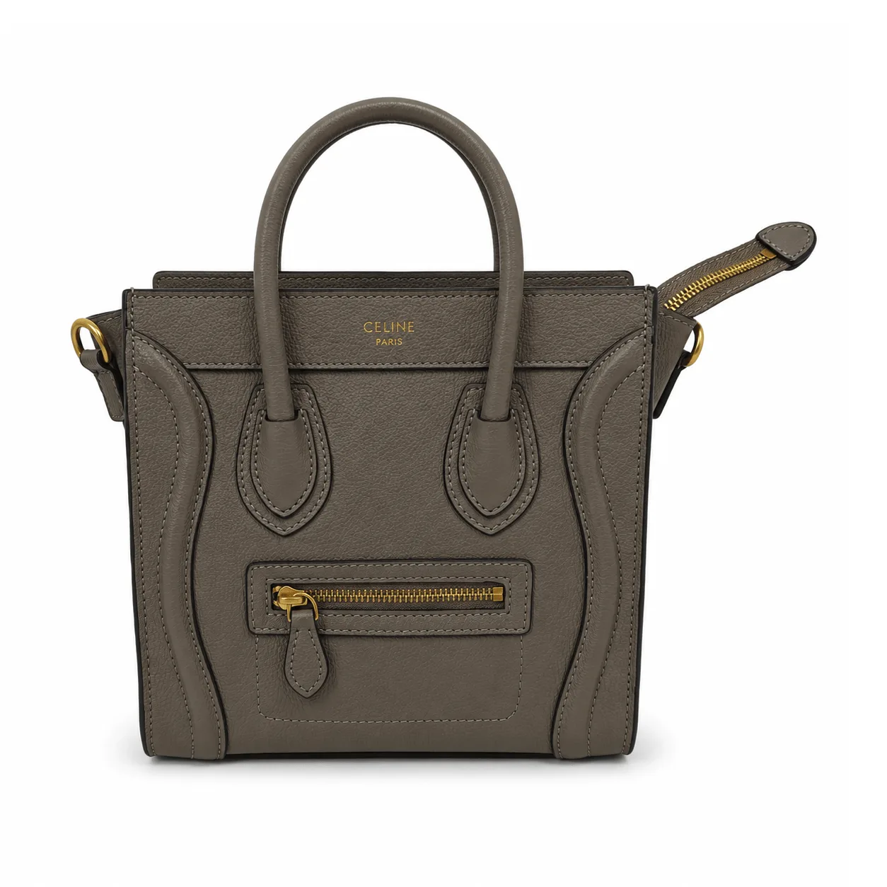 Celine Nano Luggage Bag In Drummed Calfskin 20 Cm Dark Grey Main image