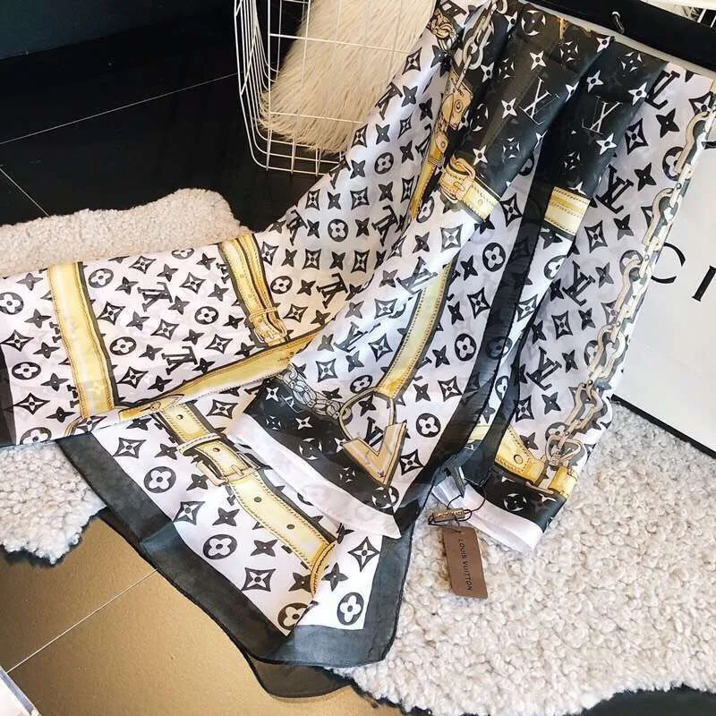 Louis Vuitton Monogram Patterned Silk Scarf Yellow 180cm Secondary image