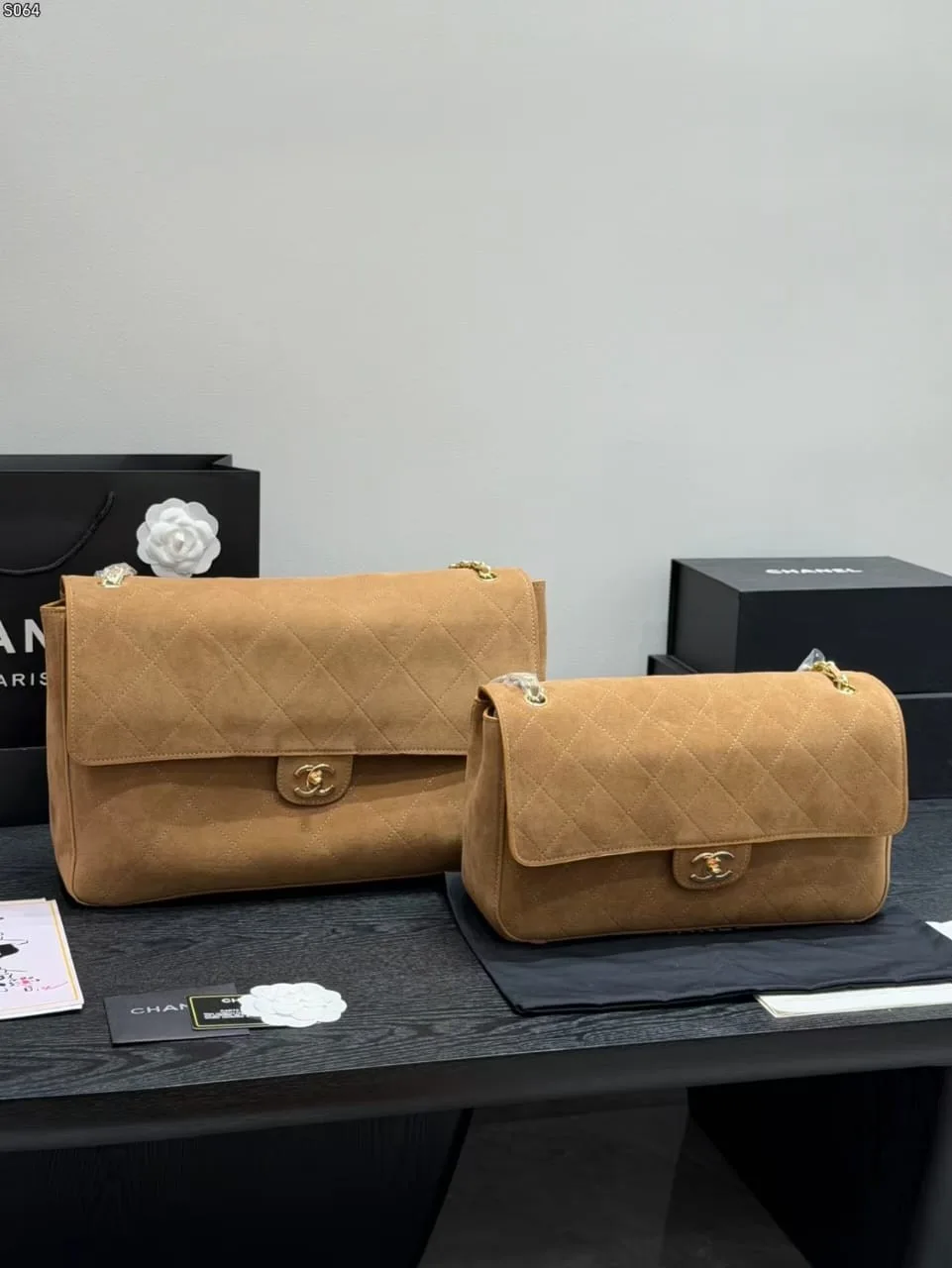 Chanel Suede Calfskin “Souplissimo” Maxi Flap Dark Beige Secondary image