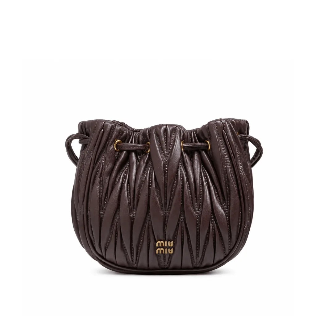 Miu Miu Matelassé Nappa Leather Pouch Burgundy Main image