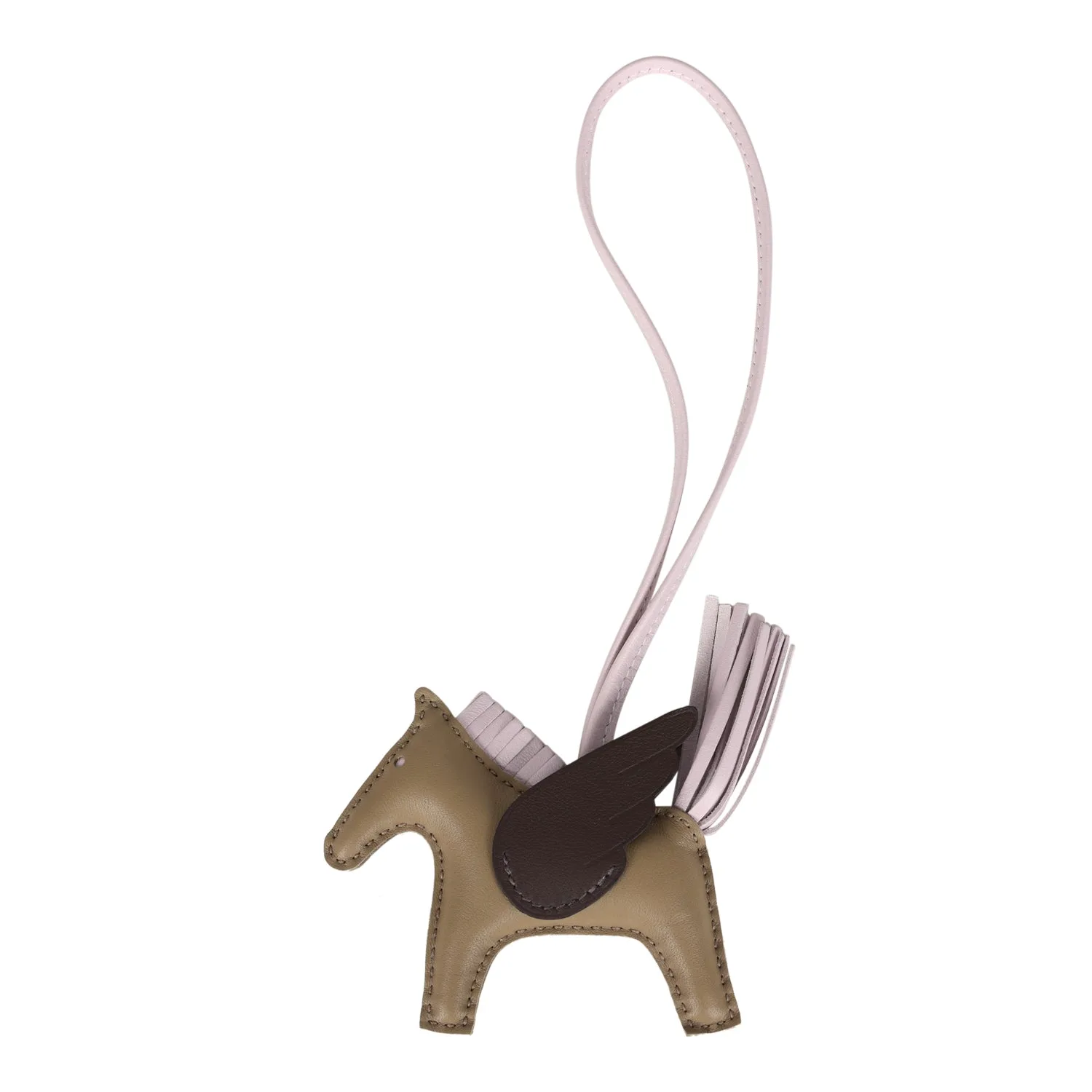 Hermes Pegasus Rodeo Bag Charm PM Beige Marfa, Mauve Pale, Moka Milo Lambskin Main image