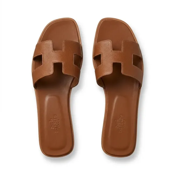 H Slippers Flat Oran Brown H021056Z
