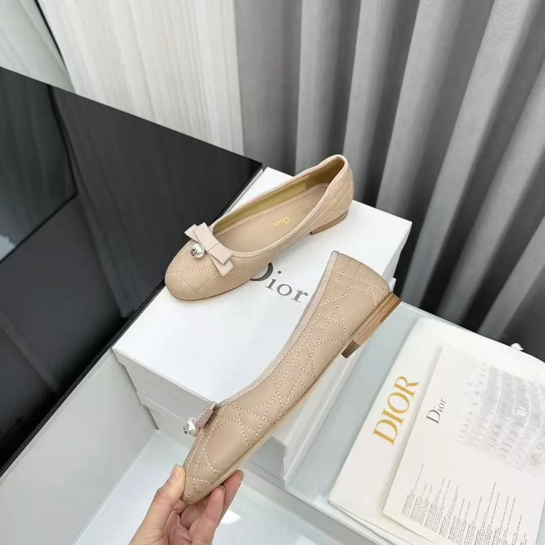 Dior Cannage Quilted Leather Flat