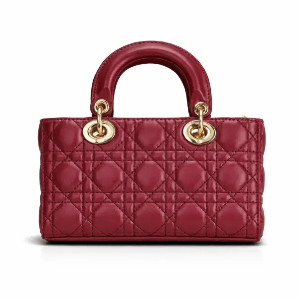 Small Lady D-Joy Bag Plum Cannage Lambskin