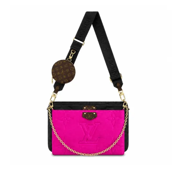 Louis Vuitton Maxi Multi Pochette Accessoires Black Pink 25Cm