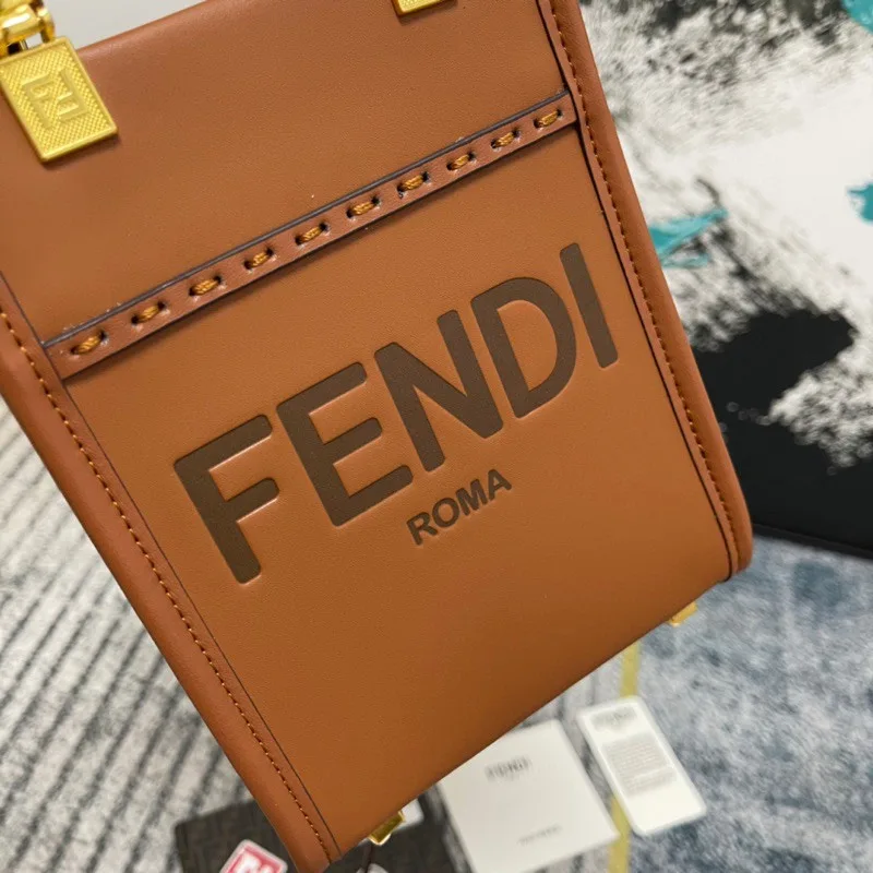 Fendi Mini Sunshine Shopper Leather Bag Brown 18Cm 8Bs051 Secondary image