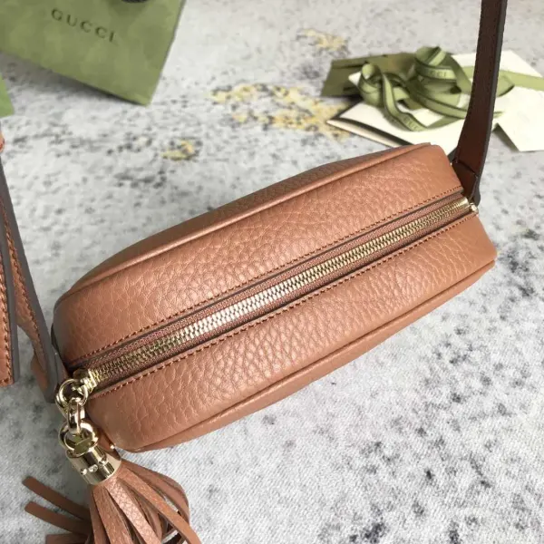 Gucci Soho Small Leather Disco Bag In Beige