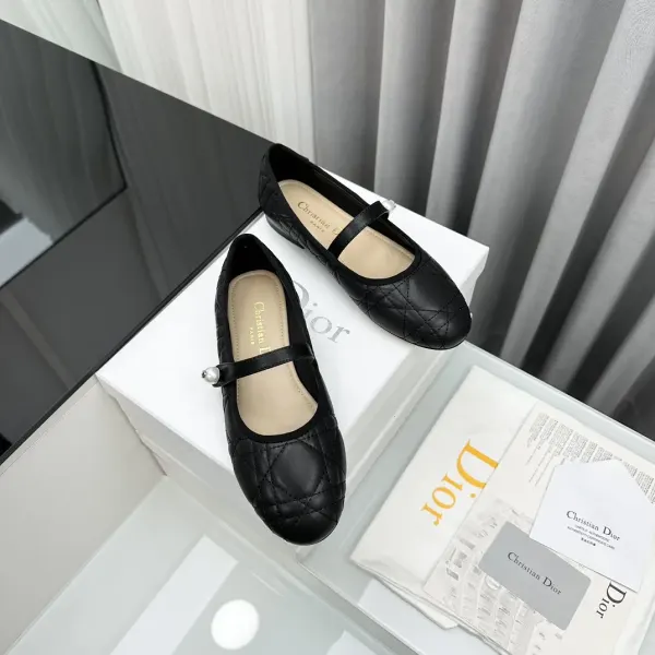 Dior Ballet Flat Black Quilted Cannage Calfskin Kcb860Cqc S900