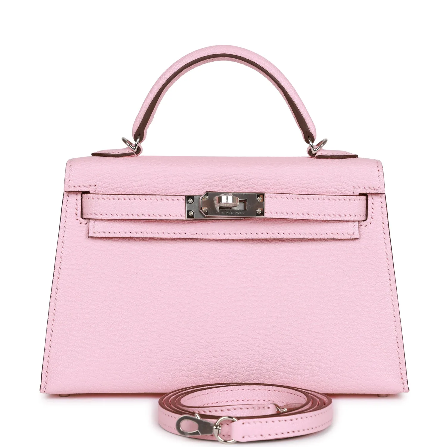 H Handbags Kelly Sellier 20 Rose Sakura Chevre Palladium Hardware Main image
