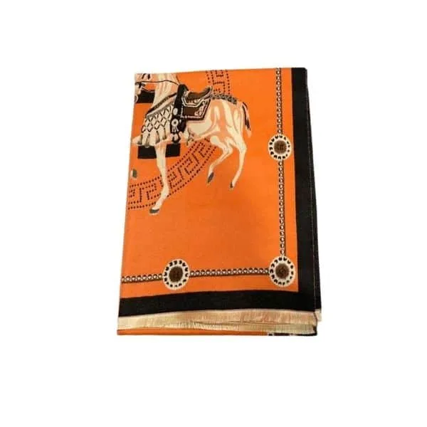 Hermes Cashmere Muffler Orange Main image