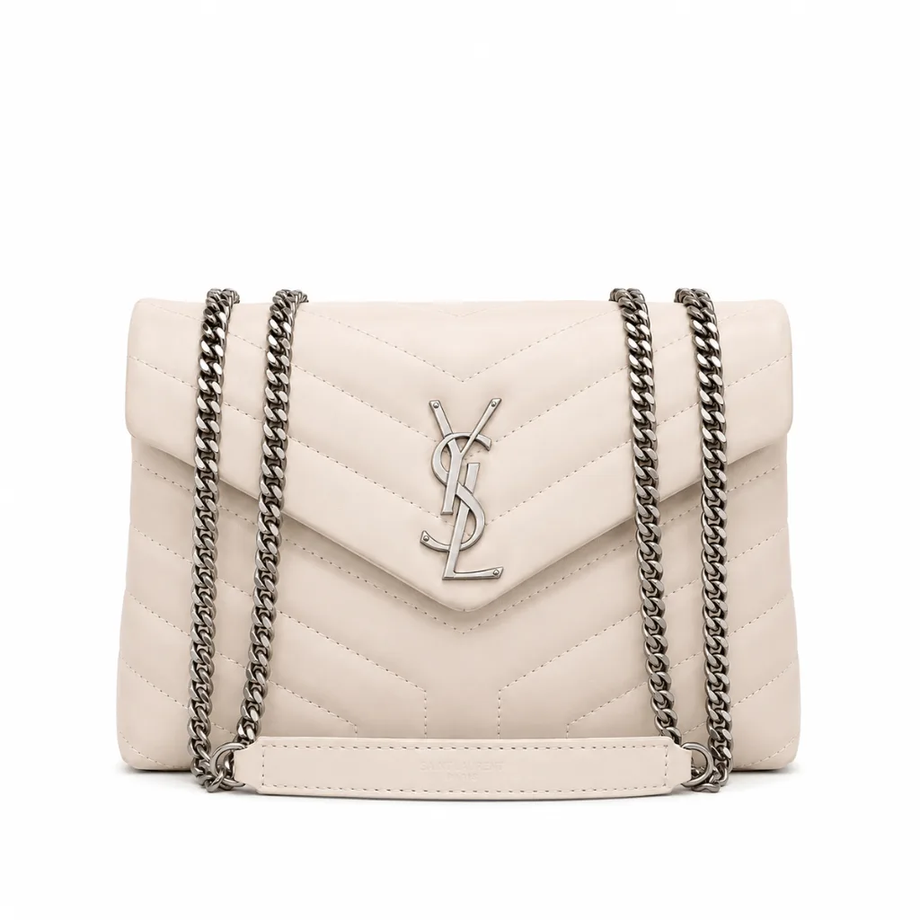 Saint Laurent Loulou Small Chain Bag In Matelasse Y Leather White Silver 23Cm 494699Dv7269207 Main image