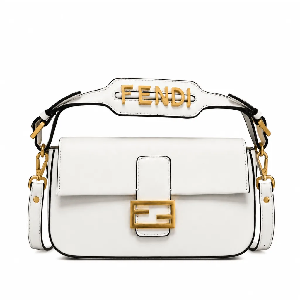 Fendi Baguette Bag White Leather 25Cm 8Br822Apg6 Main image