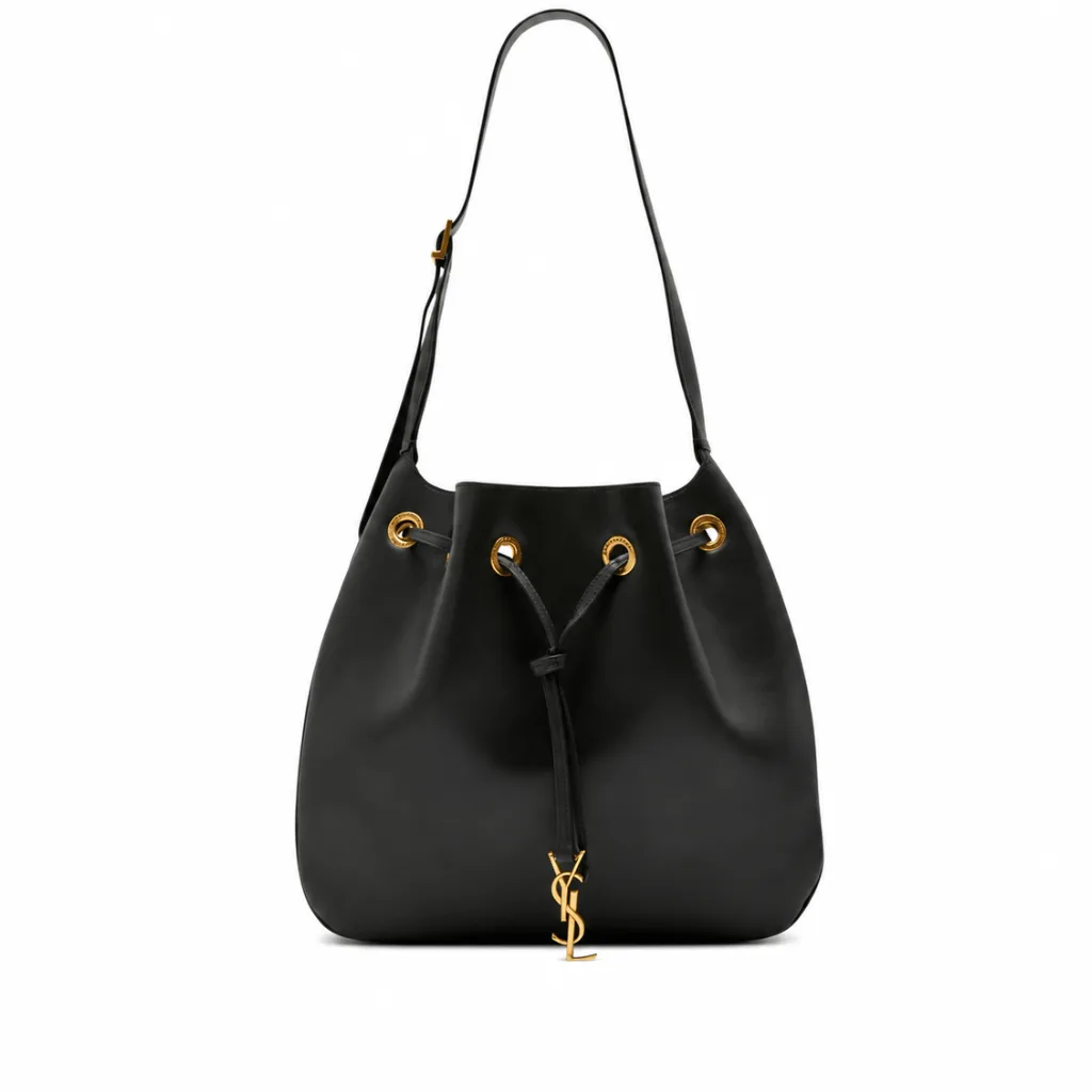 Saint Laurent Paris VII Medium Flat Hobo Bag In Smooth Leather Black 28Cm 697941Aaamd1000 Main image