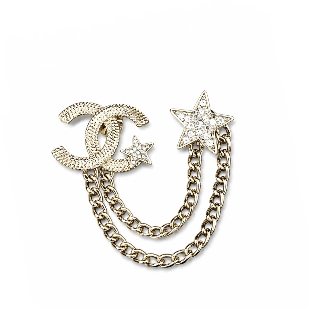 Chanel 23B Gold-Tone CC And Star Motif Brooch Main image