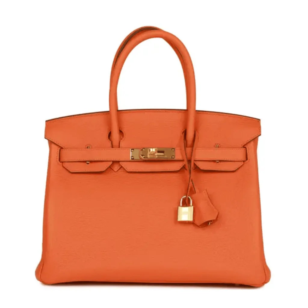 H Birkin 30 Orange Clemence Gold Hardware Main image