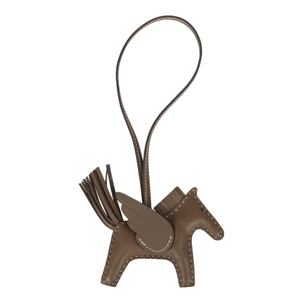 Hermes Pegase Rodeo Bag Charm PM Etoupe Milo Lambskin