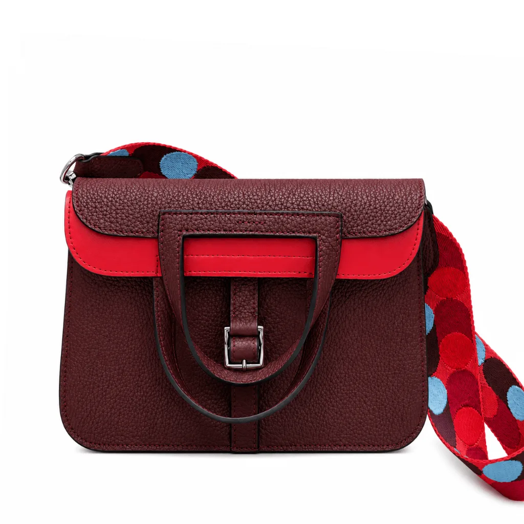 H Halzan 25 Taurillon Clemence Verso In Cassis/ Rouge Grenat Palladium Hardware Main image