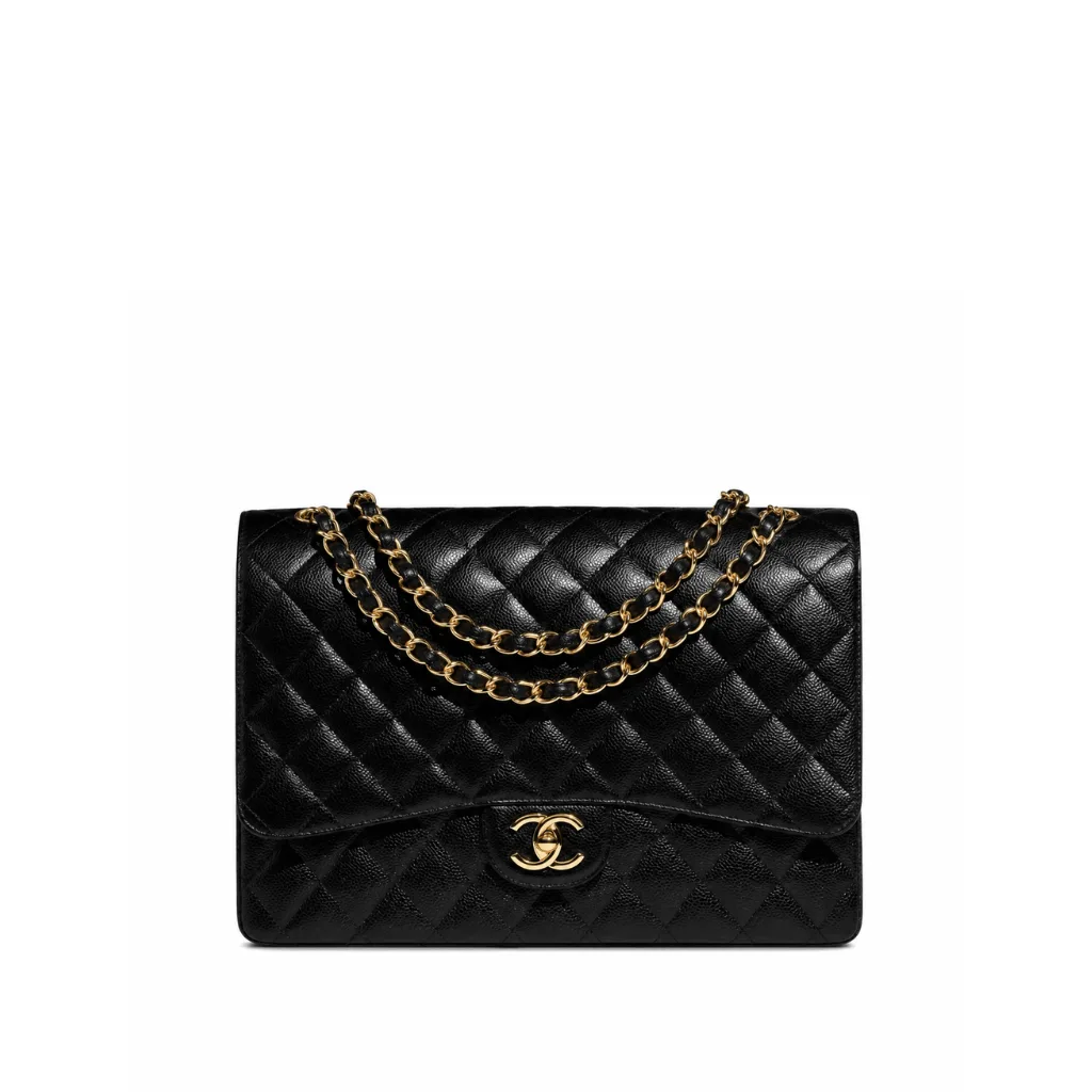 Chanel Maxi Classic Black Handbag With Gold Hardware Main image