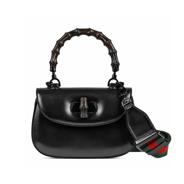 Gucci Bamboo 1947 Small Top Handle Bag In Black