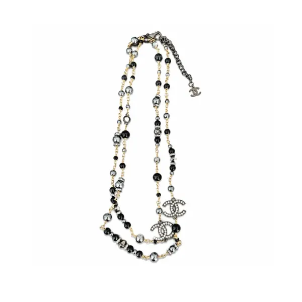 Chanel CC Pearl And Crystal Sautoir Necklace – Ruthenium-Tone Metal
