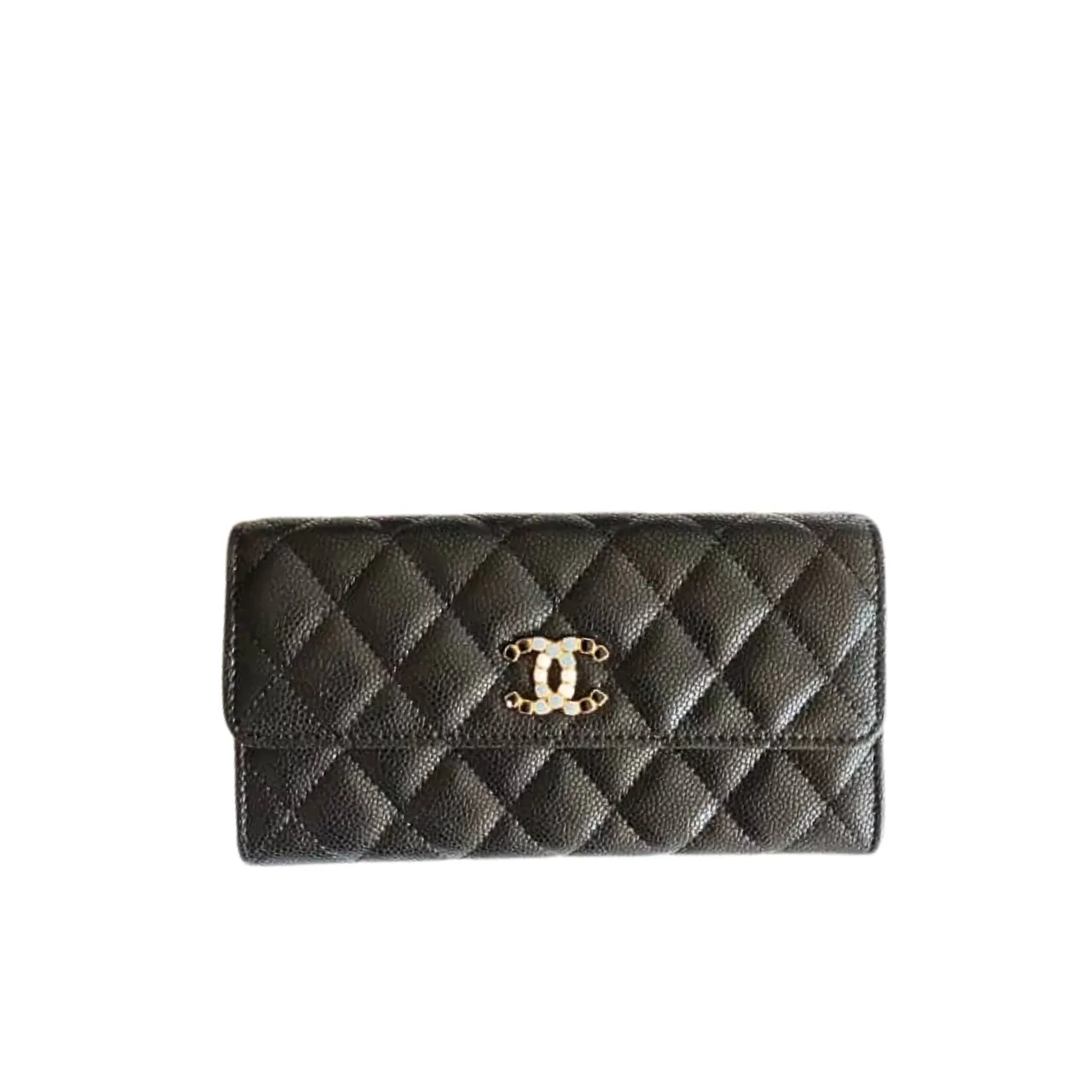 Chanel Cc 19 Quilted Black Leather Wallet Main image