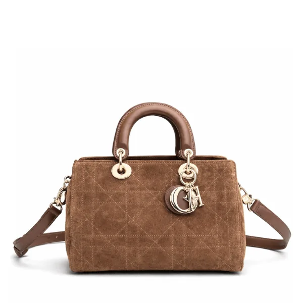 Dior Small Granville Bag In Caramel Flat Macrocannage Suede Main image