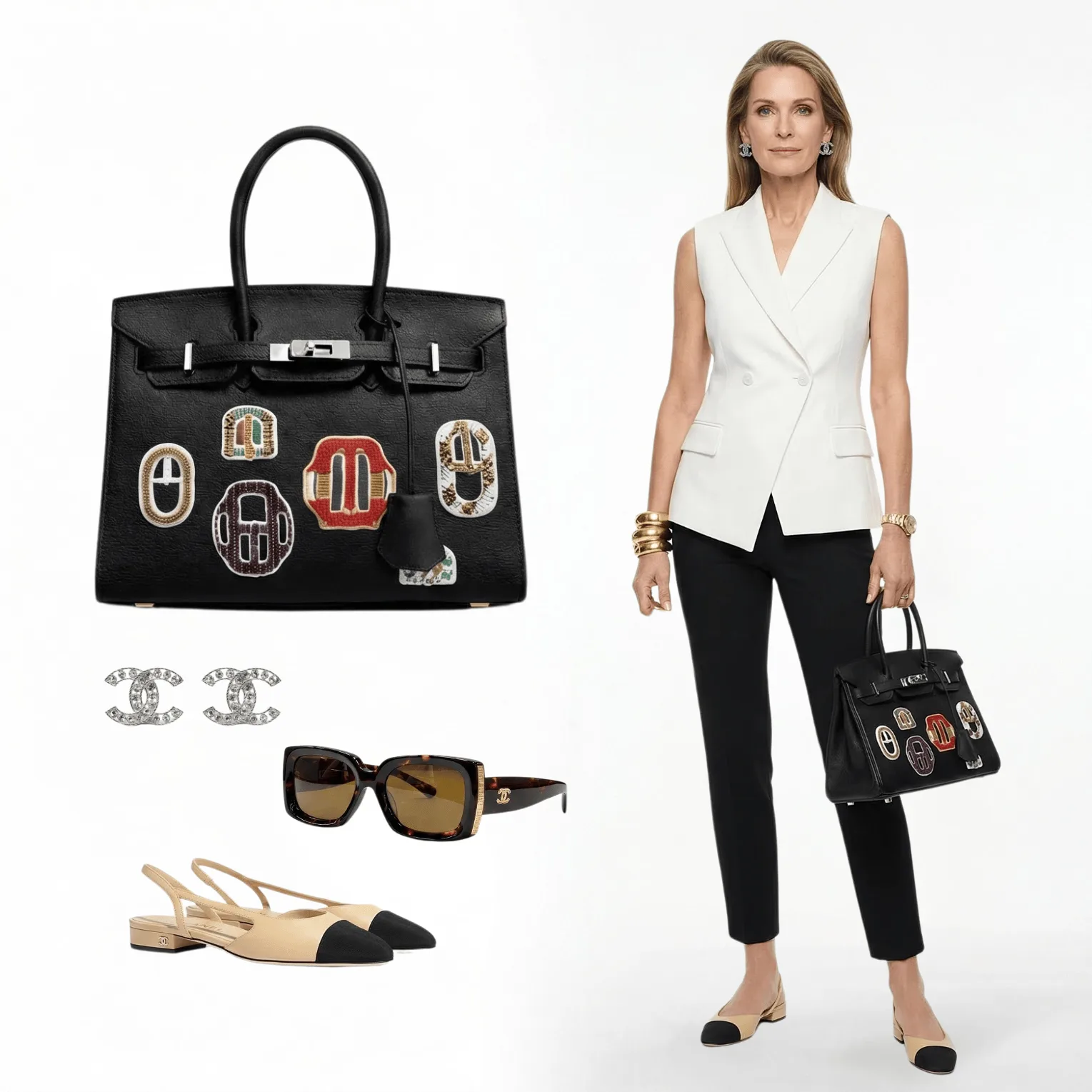 H Birkin 25 Black Sellier In Leather With Silver Hardware – Featured In The H Signature H?ritage Look Main image