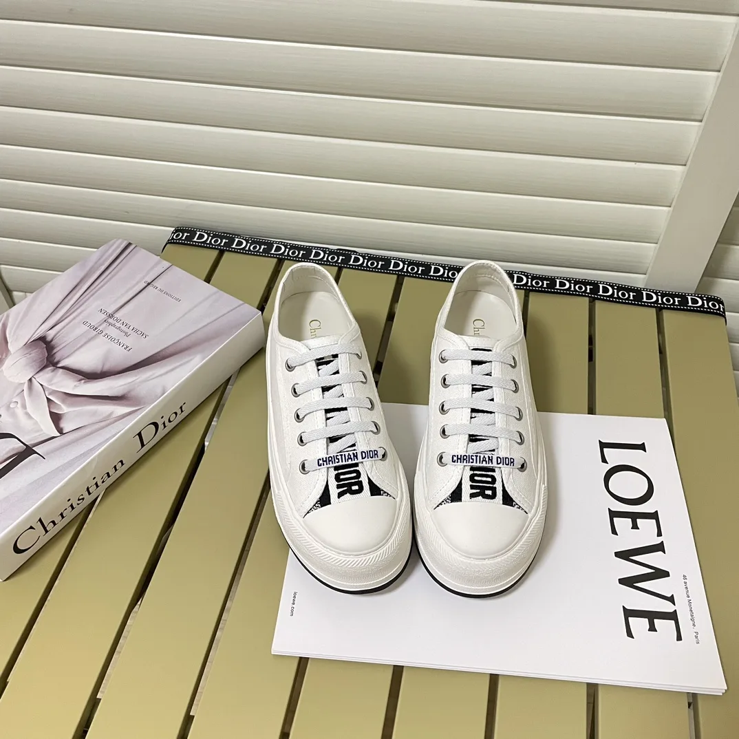 Dior Walk’N’Dior Platform Sneaker Cotton Canvas White Kck386Cvy S03W