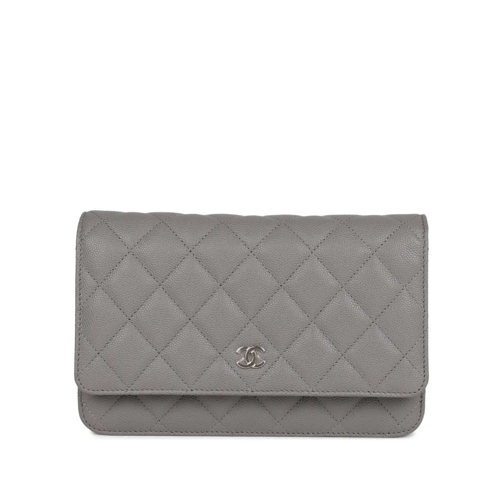 Chanel Wallet On Chain (WOC) Grey Caviar Light Gold Hardware Main image
