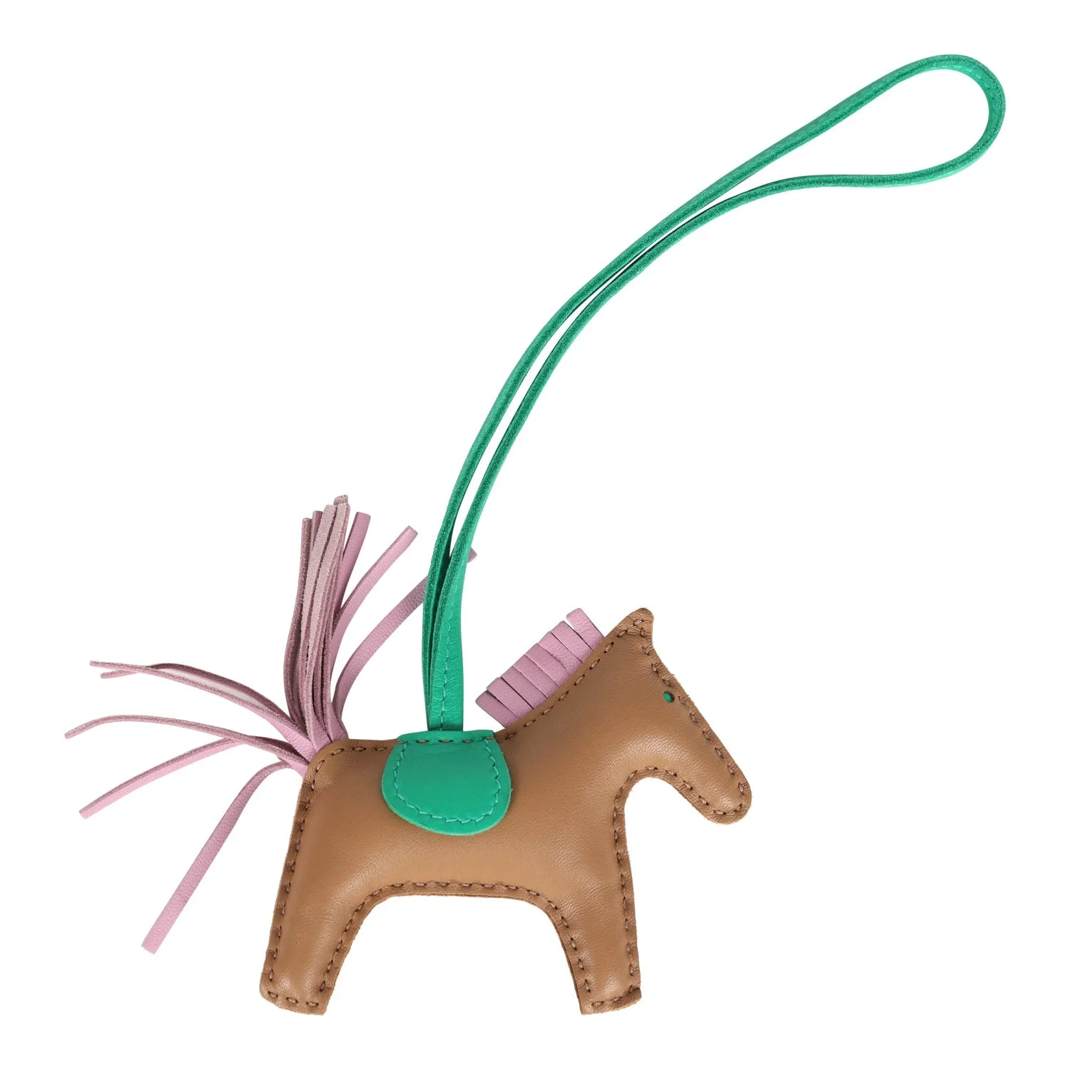 Hermes Rodeo Bag Charm PM Chai, Mauve Sylvestre & Menthe Milo Lambskin Secondary image