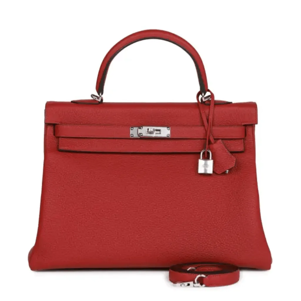 Hermes Special Order (Hss) Kelly Retourne 28 Rouge Grenat Verso Togo Palladium Hardware Main image