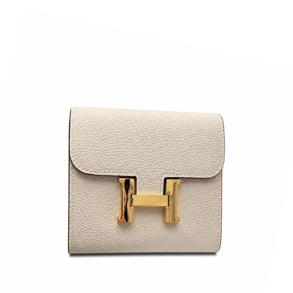 H Constance Compact Cream Leather Wallet Main image