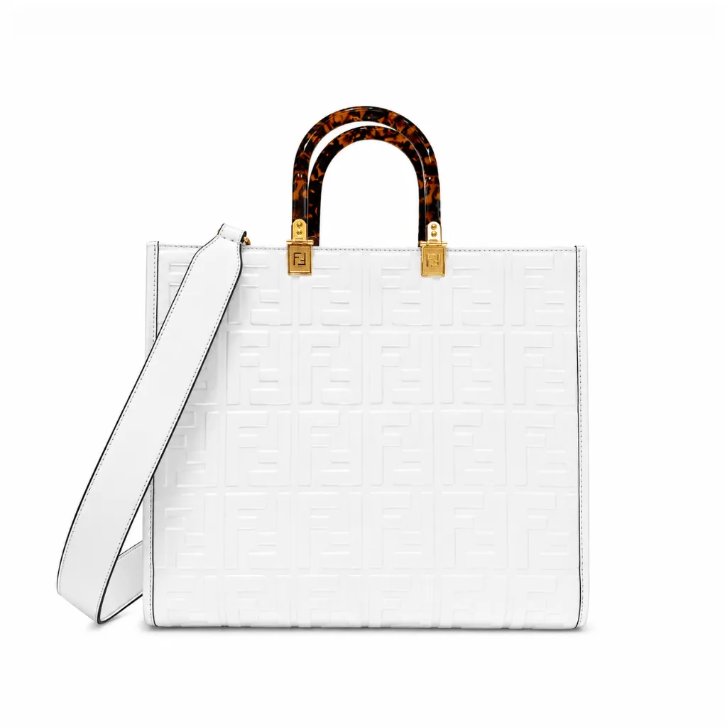 Fendi Sunshine Medium White Leather Shopper 35Cm 8Bh386Amcvf0Qvl Main image